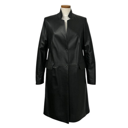 Long Leather Jacket Black - AQUALTA