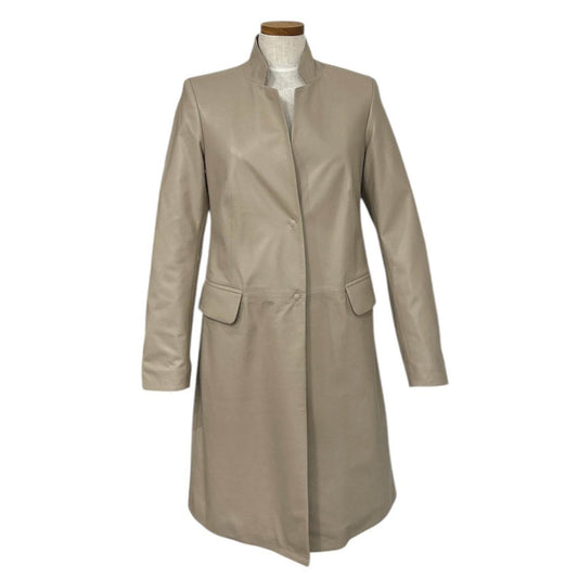 Long Leather Jacket Sand - AQUALTA