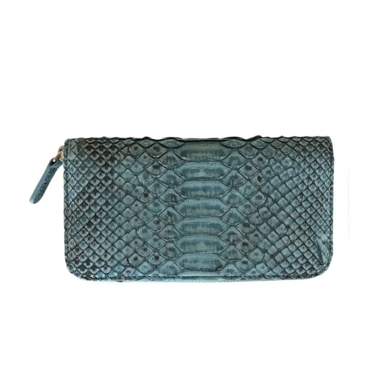 Long Zip Wallet Blue - Grey Python - AQUALTA