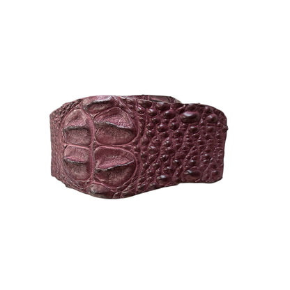 Elegant Bordeaux crocodile pattern leather belt for men and women, Aqualta accessories