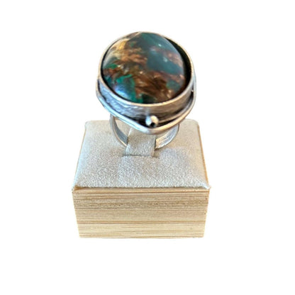 Malachite Cabochon & Silver Ring - AQUALTA