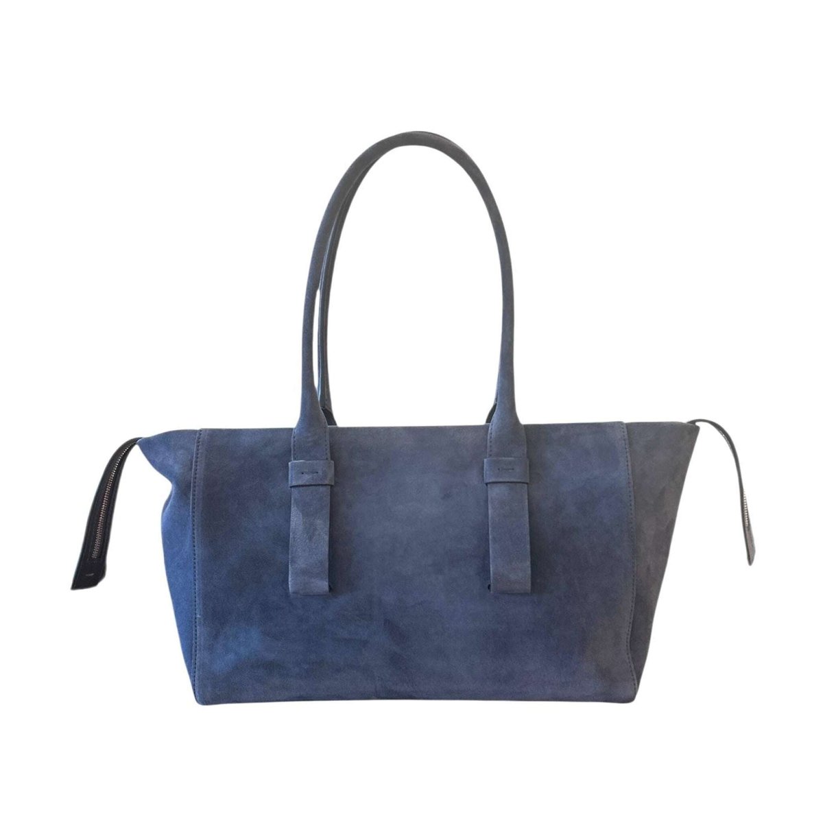 Medium Suede Tote Blue - AQUALTA