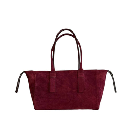 Medium Suede Tote Burgundy - AQUALTA