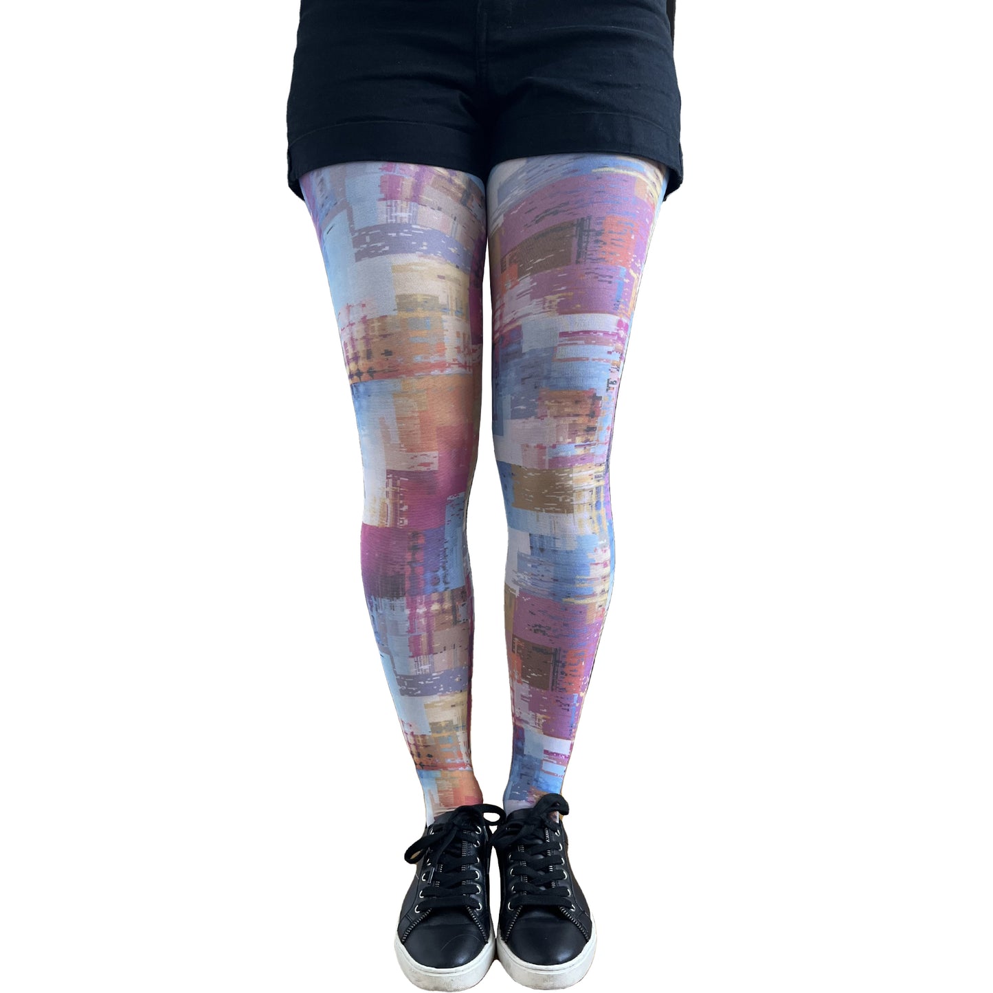 Multicolored Abstract patterned printed tights Malka Chic
