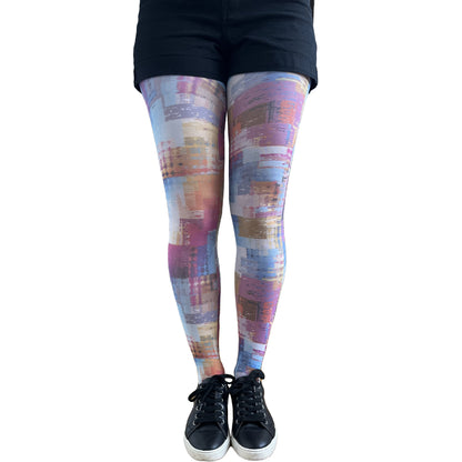 Multicolored Abstract patterned printed tights Malka Chic