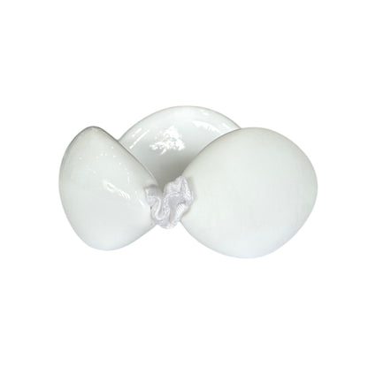 Handmade Murano glass white bracelet with elastic band, artisan jewelry, sold at Aqualta
