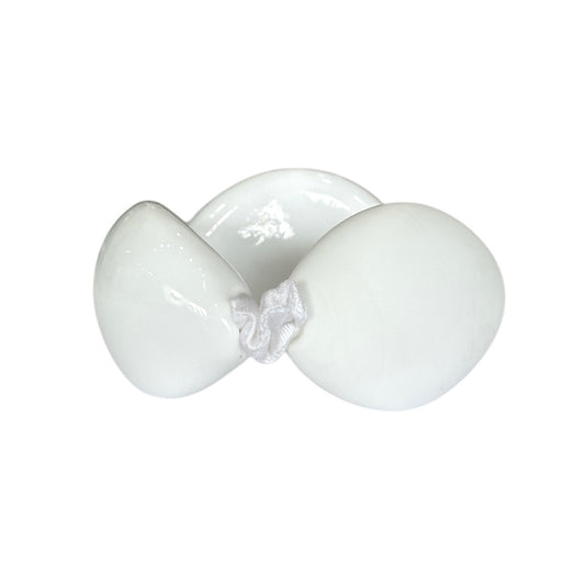 Handmade Murano glass white bracelet with elastic band, artisan jewelry, sold at Aqualta