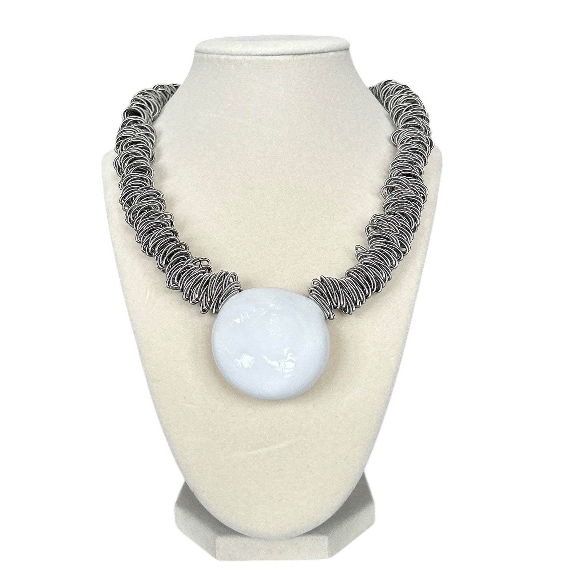 Murano Glass Necklace Maratea White - AQUALTA