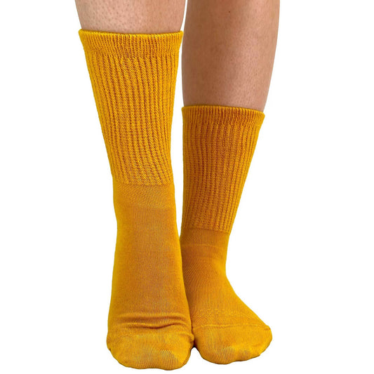 Yellow Mustard Extra Wide Bamboo Super Soft Socks for Women Malka Chic 2
