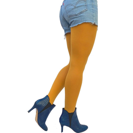 Mustard Opaque Tights - AQUALTA