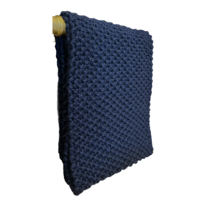 Front picture of our Infinity scarf Balloon knit Solid Navy Sold at Aqualta 4