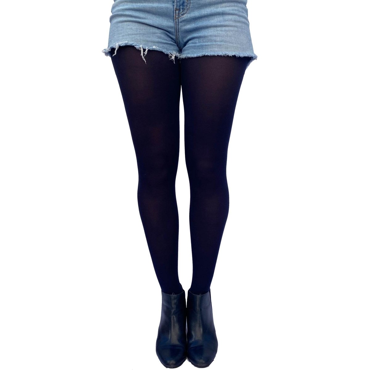 Navy Blue Opaque Tights - AQUALTA