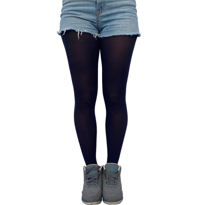 Navy Blue Opaque Tights - AQUALTA