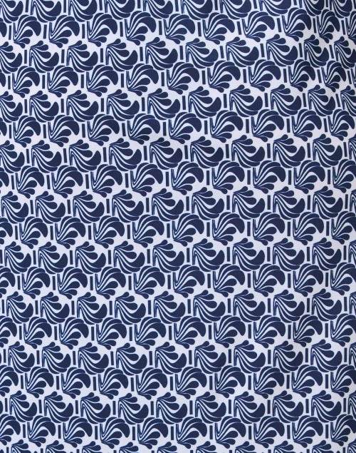 Navy Print long Shirt Dress - AQUALTA