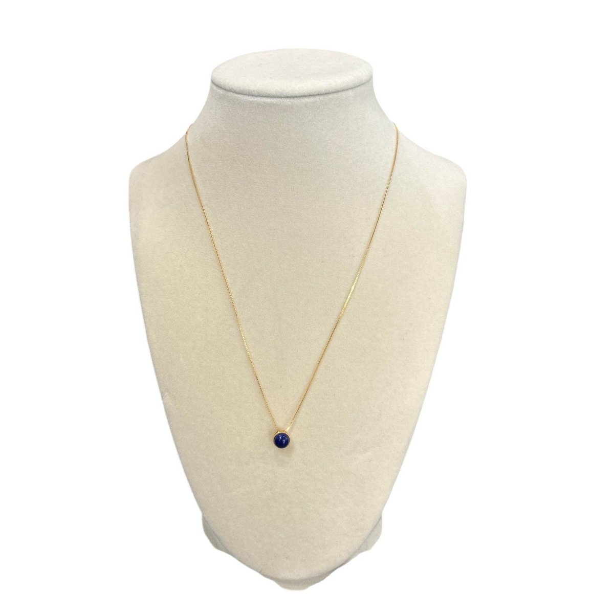 Necklace Gold Chain with Blue Lapis Pearl - AQUALTA