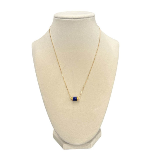 Necklace Gold Plated Chain with Blue Lapis pendant - AQUALTA