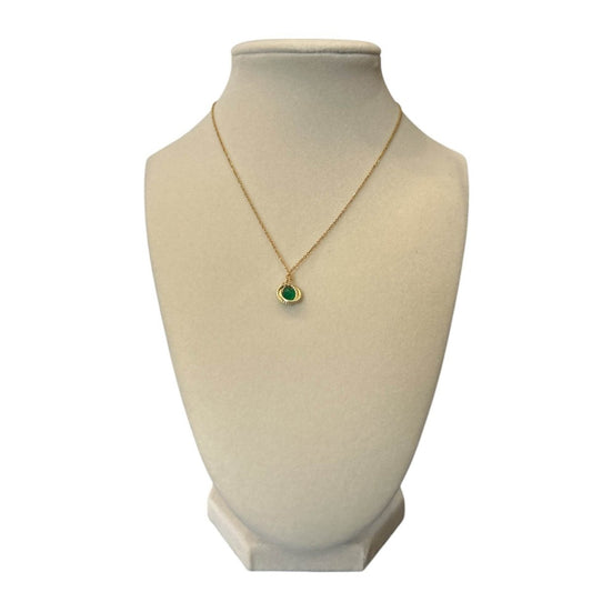 Necklace Gold Plated Chain with Onyx pendant - AQUALTA