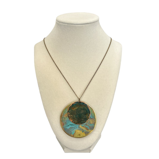 Necklace Geometric Brass and Copper Eclipse Hoiko Sold at Aqualta