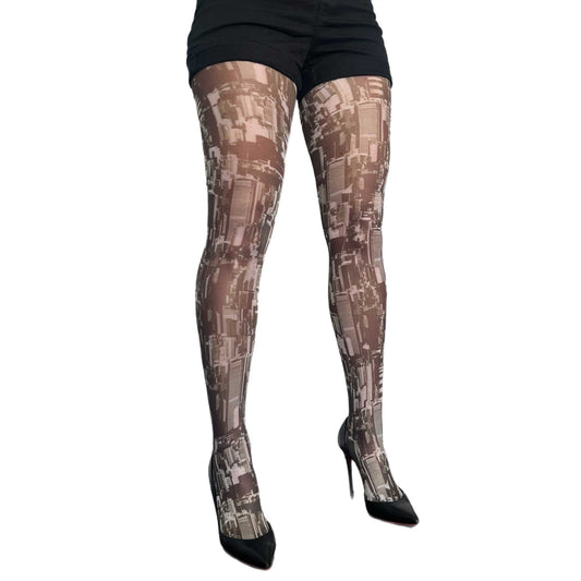 New York Tights Black and White for women malka Chic sold at AQUALTA