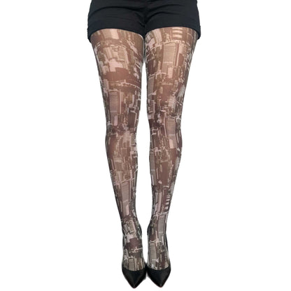 New York Tights Black and White for women malka Chic sold at AQUALTA 2