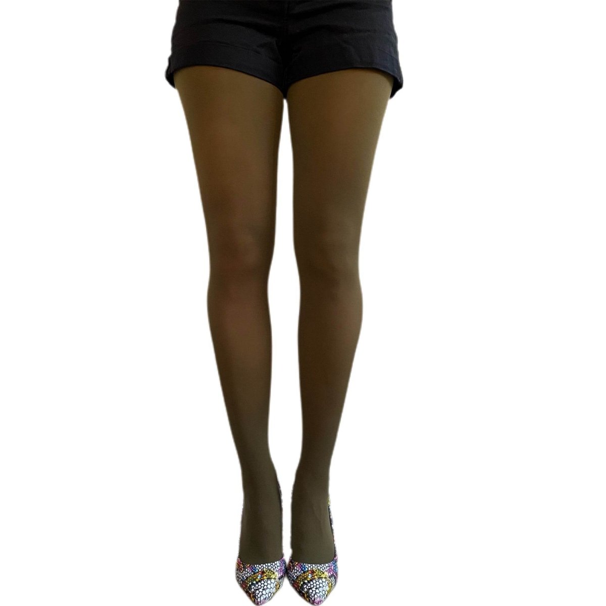 Olive Green Opaque Tights - AQUALTA