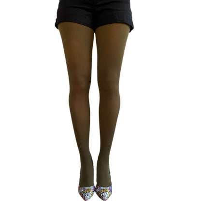 Olive Green Opaque Tights - AQUALTA