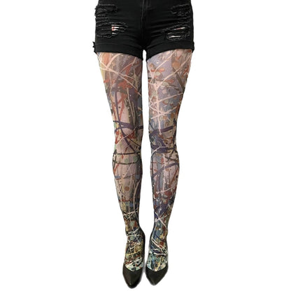 Paint Patterned Tights By Sinclair The Vandal - AQUALTA