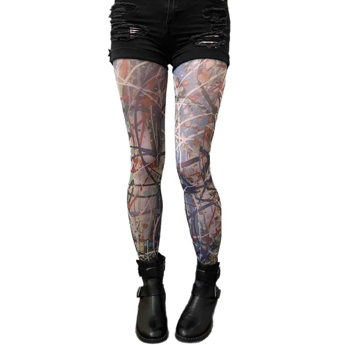 Paint Patterned Tights By Sinclair The Vandal - AQUALTA