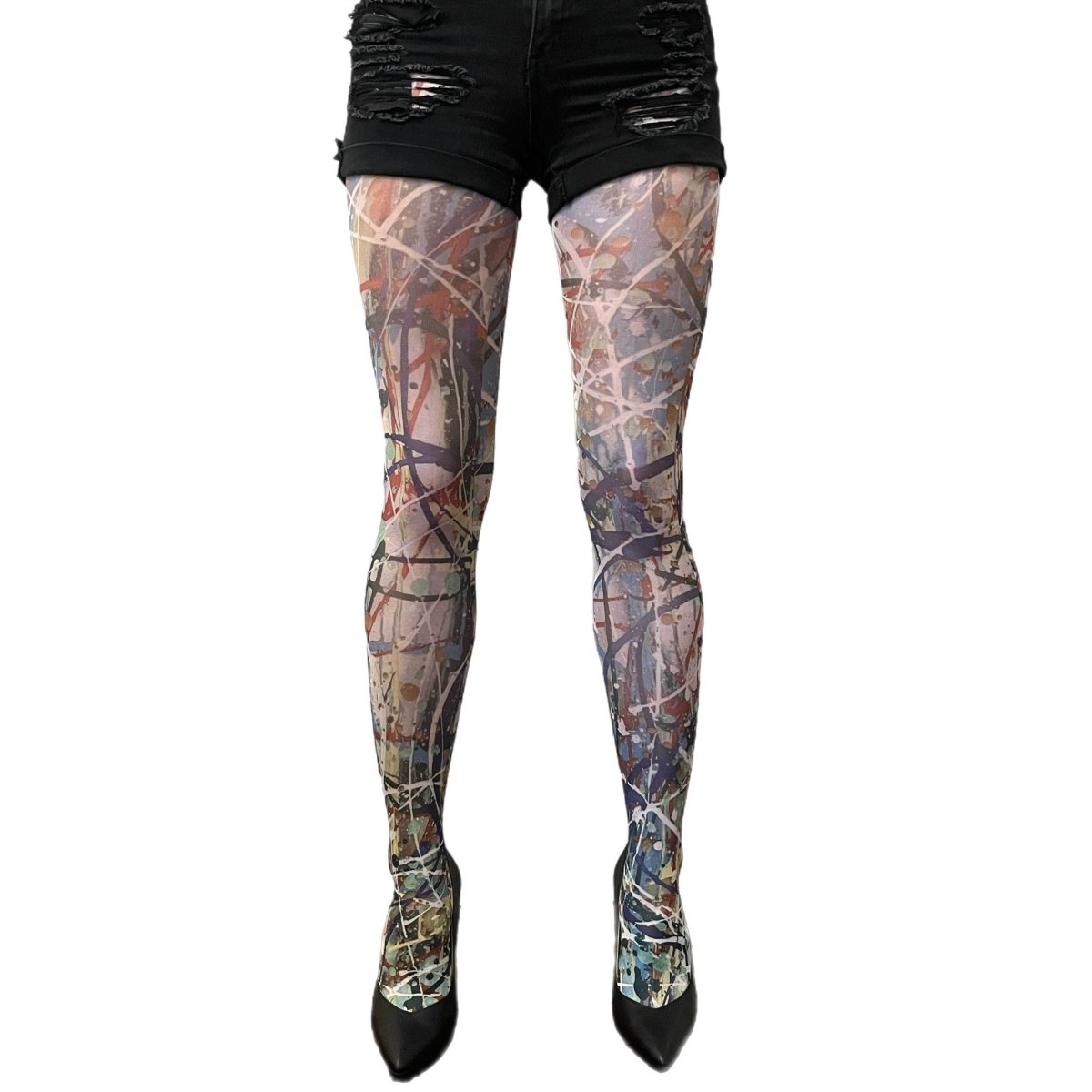 Paint Patterned Tights By Sinclair The Vandal - AQUALTA