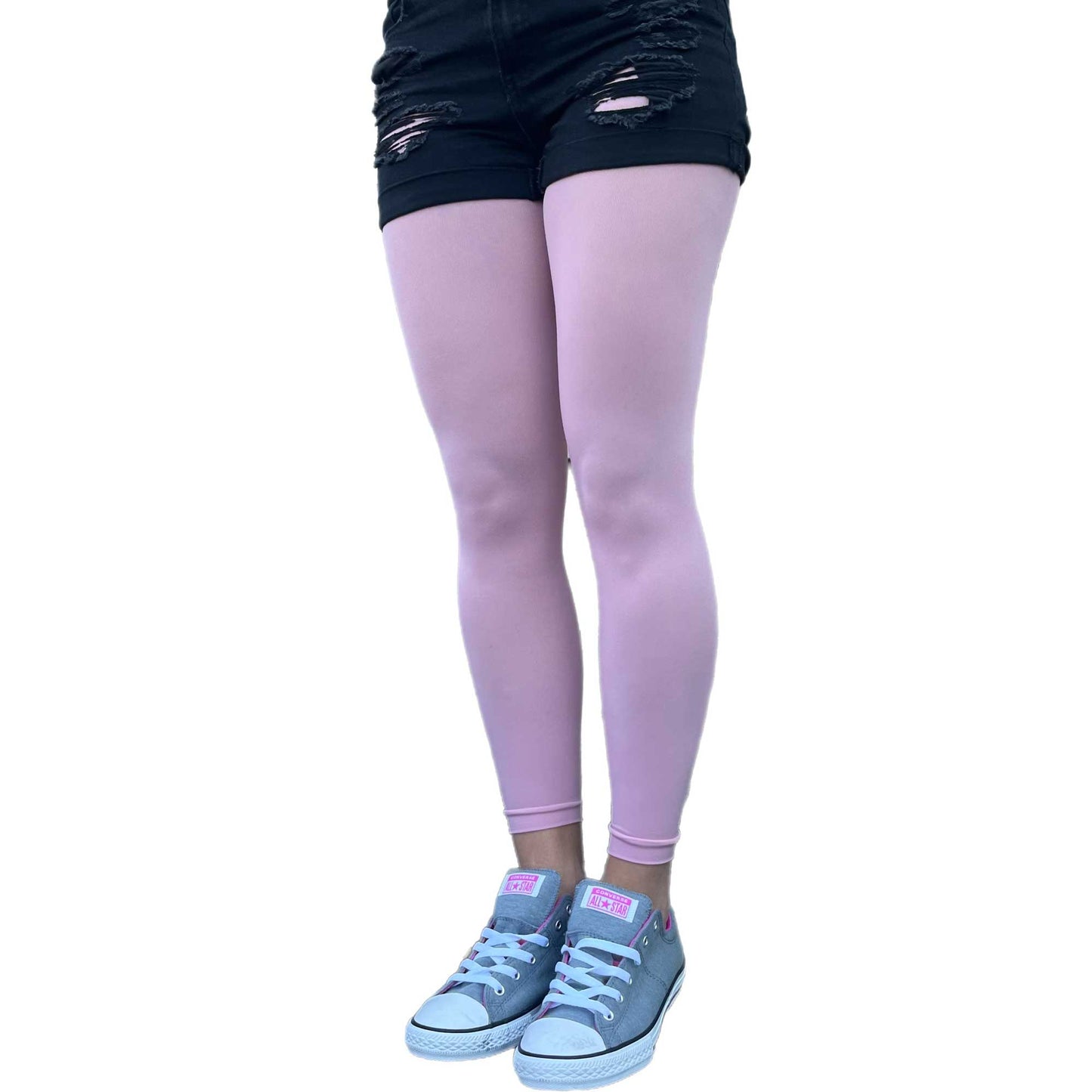 Pastel Pink Footless Tights for Women Malka Chic Sold At Aqualta