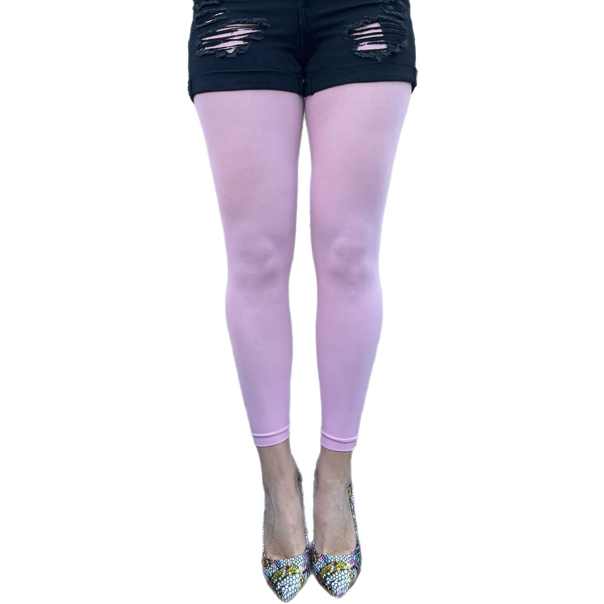 Pastel Pink Footless Tights for Women Malka Chic Sold At Aqualta