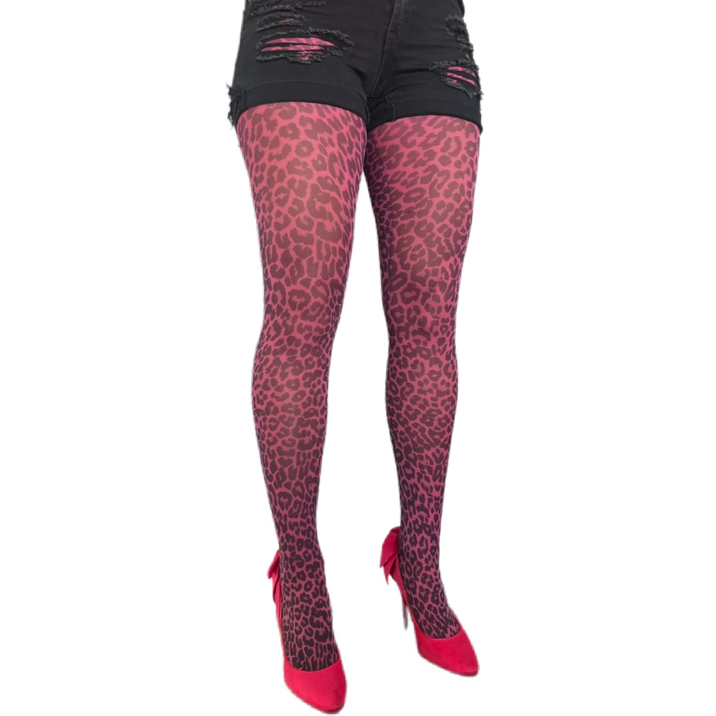 Pink Leopard Print Patterned Tights Malka Chic sold at Aqualta 4