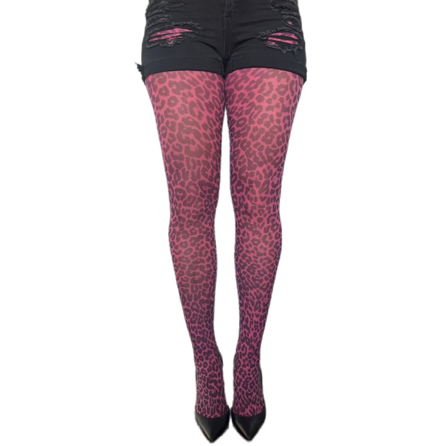 Pink Leopard Print Patterned Tights Malka Chic sold at Aqualta 2