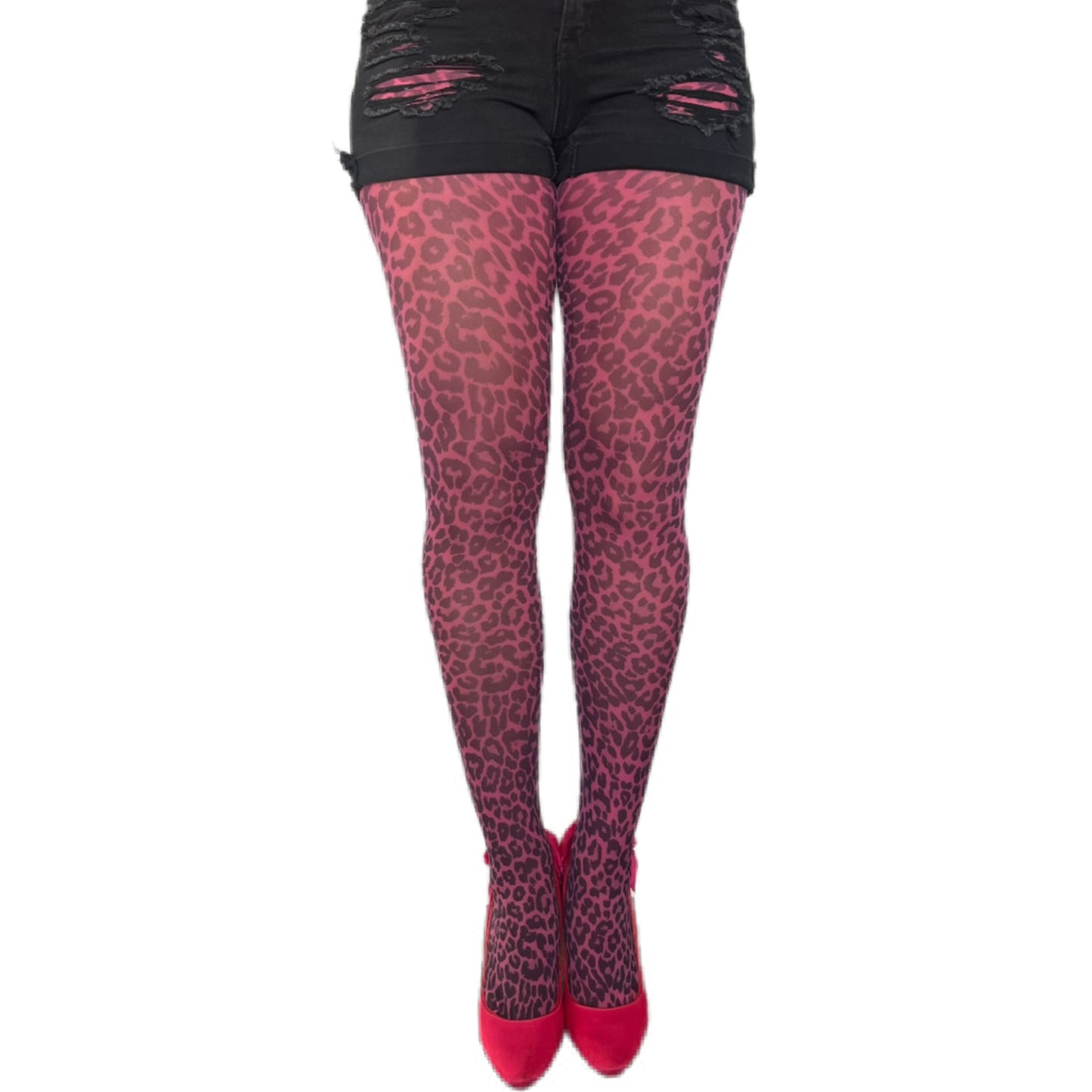 Pink Leopard Print Patterned Tights Malka Chic sold at Aqualta 3