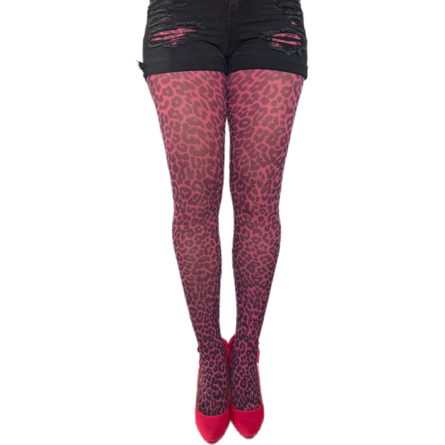 Pink Leopard Print Patterned Tights Malka Chic sold at Aqualta 3