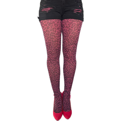 Pink Leopard Print Patterned Tights Malka Chic sold at Aqualta 3