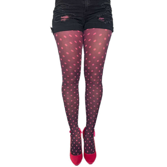 Pink Polka Dot Patterned Tights AQUALTA