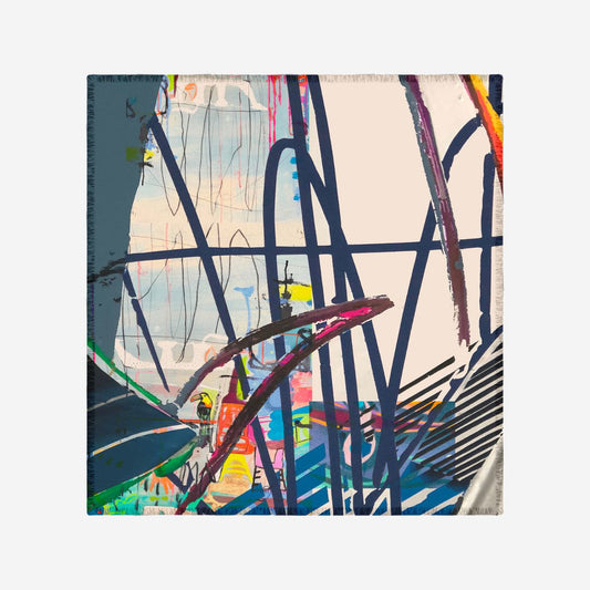 Silk Scarf Plume Printed By Isabelle Gougenheim Sold At Aqualta