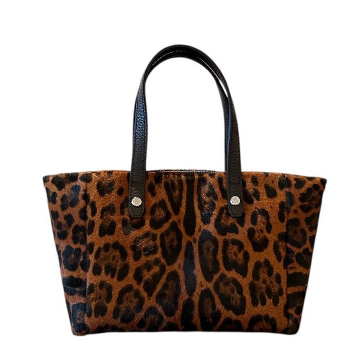 Pony hair small Satchel Camel Leopard print - AQUALTA