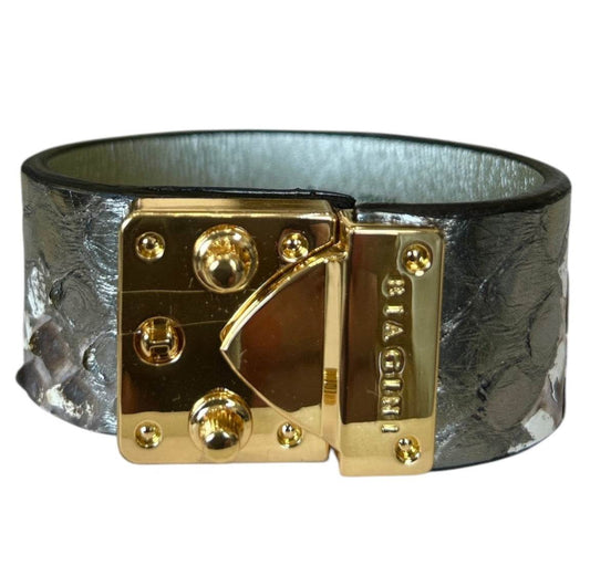 Python leather Cuff with Brass buckle - AQUALTA