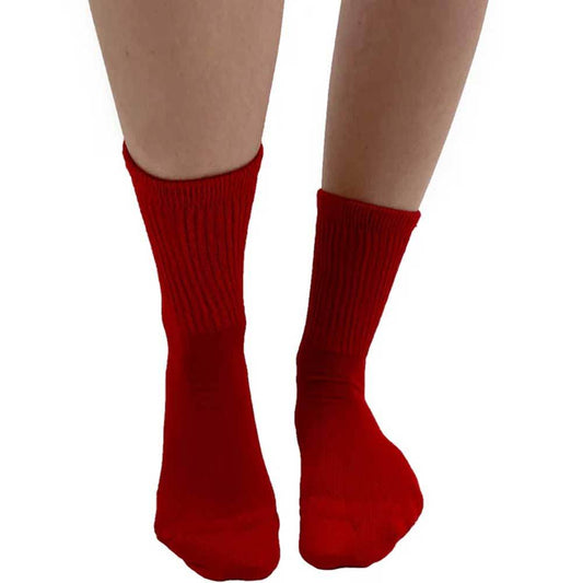 Red Extra Wide Bamboo Super Soft Socks For Women Malka Chic