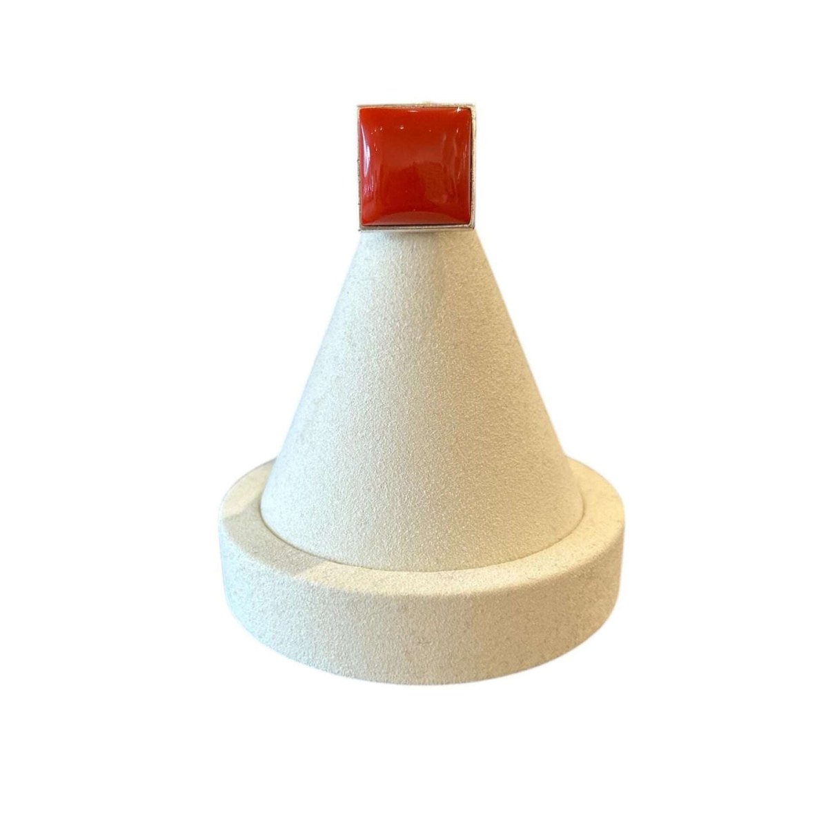 Red Coral Square Cabochon & Silver - AQUALTA