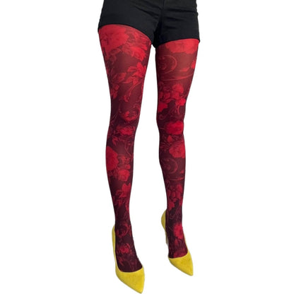 Red Floral Tights - AQUALTA