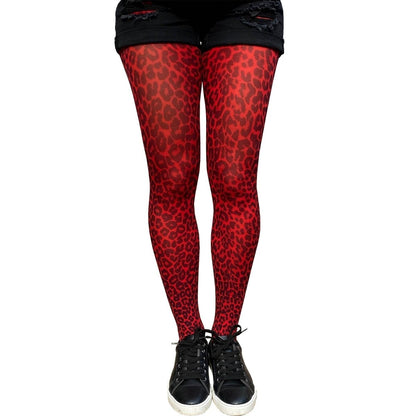 Red Leopard Tights - AQUALTA