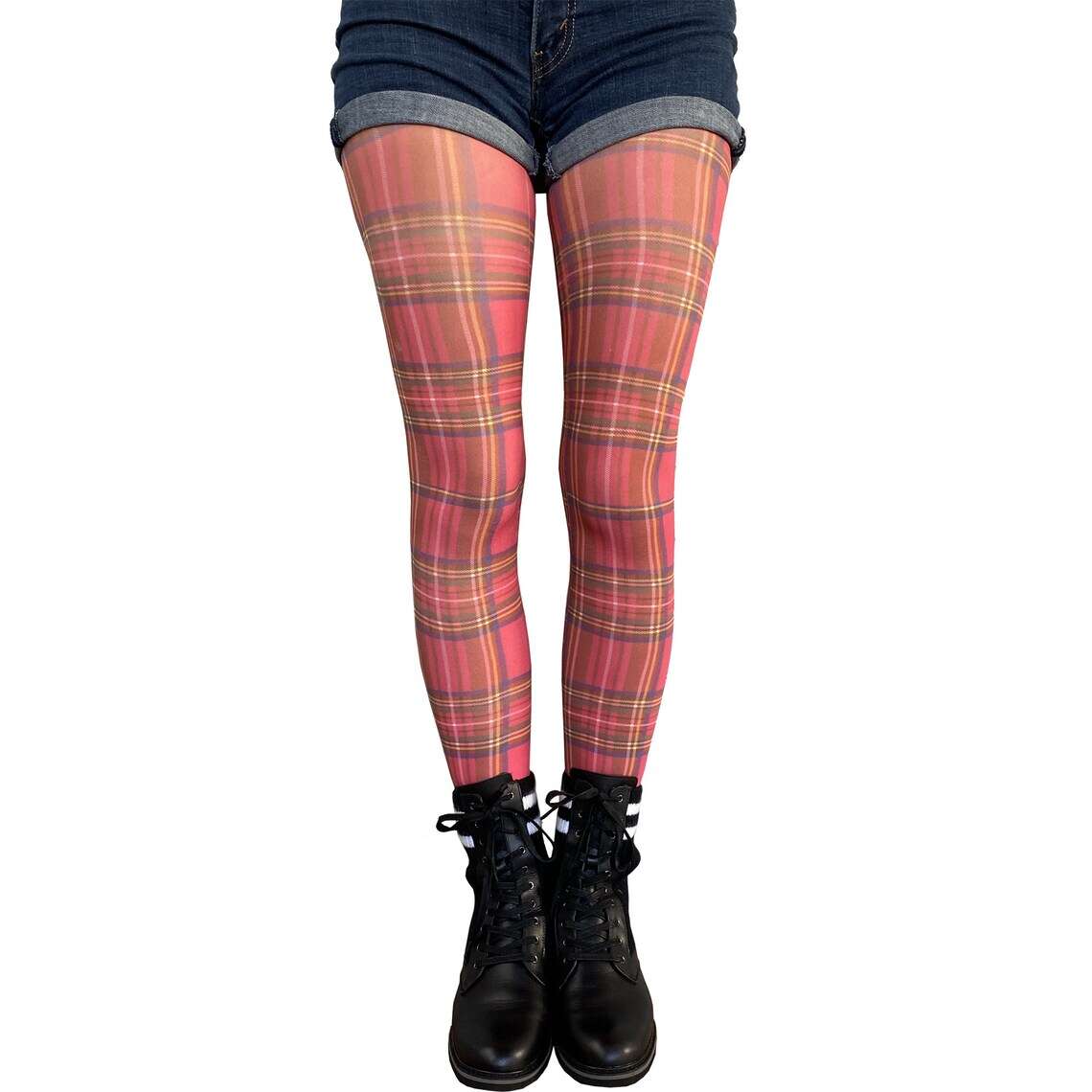 Red Plaid Tights Malka Chic sold at Aqualta