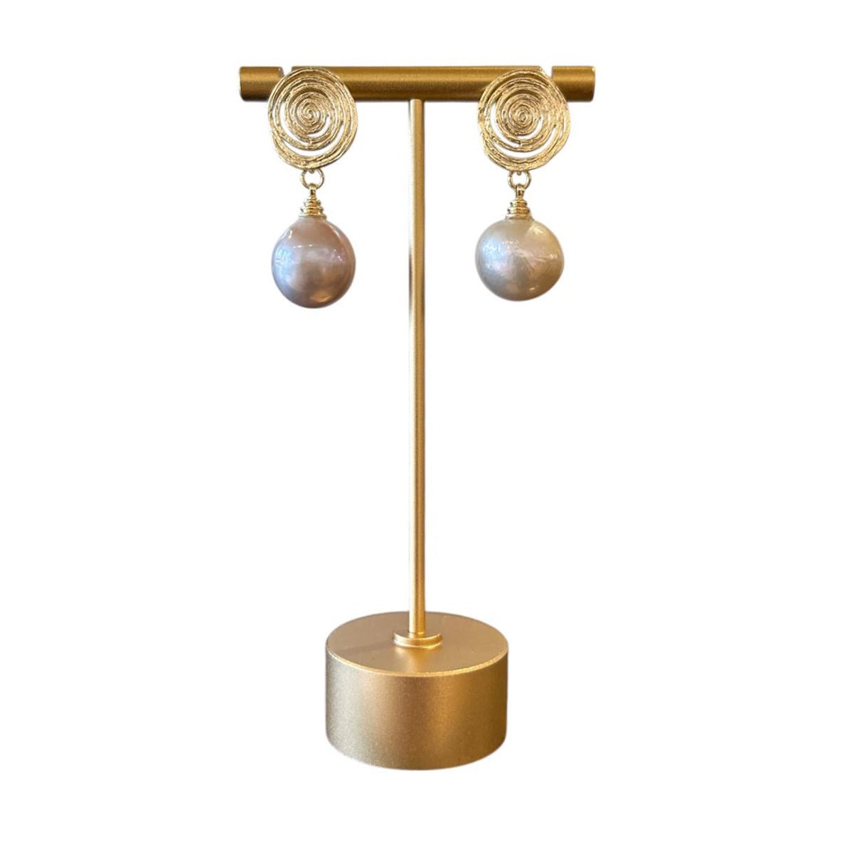 Rose Baroque Pearls Earring with Rose Gold - AQUALTA