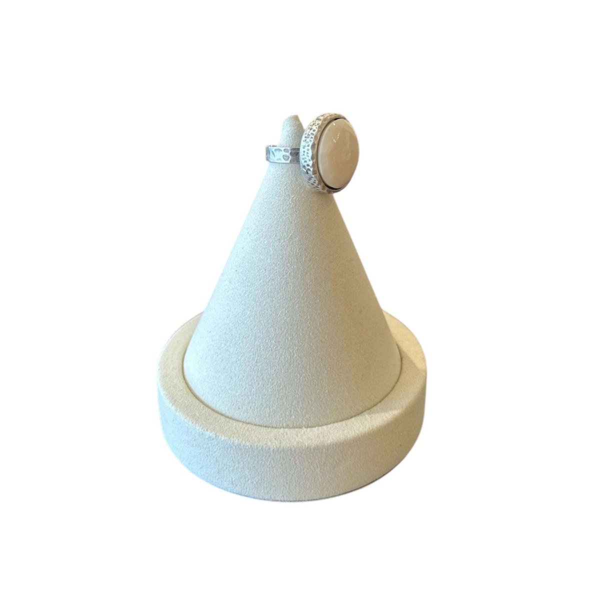 Round Bone Cabochon on Silver Ring - AQUALTA