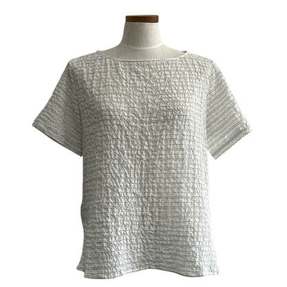 Round Neck Blouse thin Stripes white/black - AQUALTA