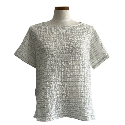 Round Neck Blouse thin Stripes white/black - AQUALTA