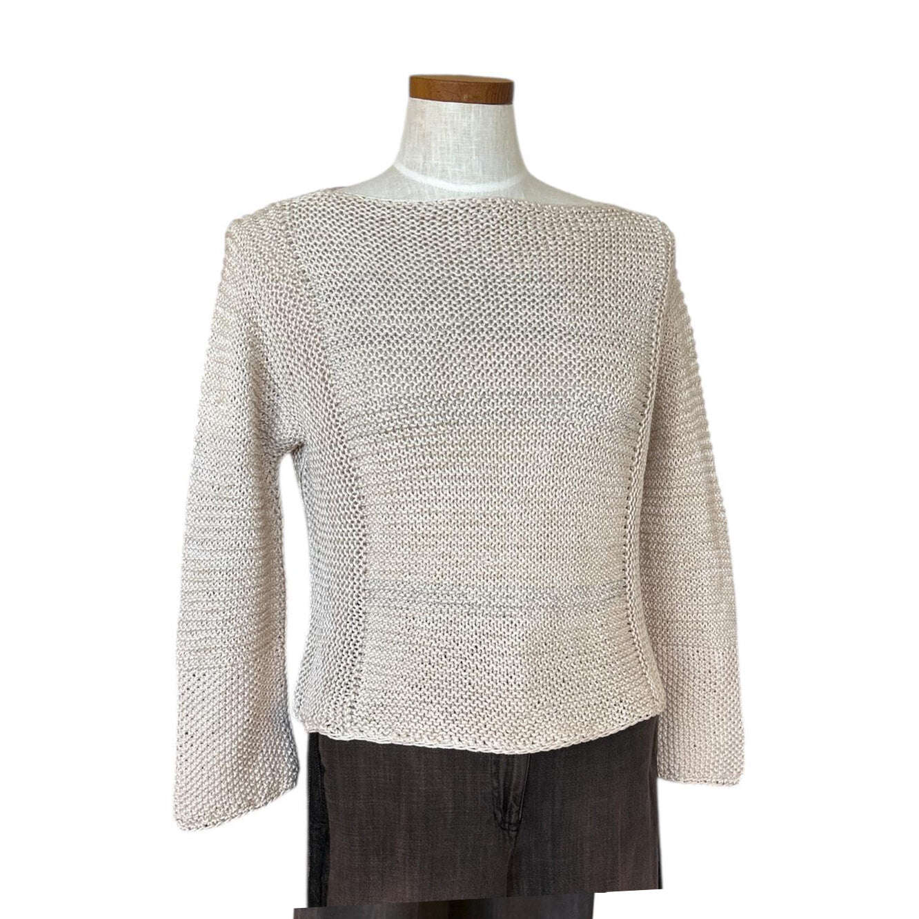 Sand Knit Crop long sleeves Sweater sold at Aqualta